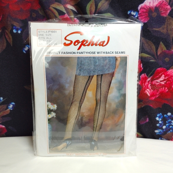 CLEARANCE Sophia Fishnet Stockings Lot OF 5 White Side Seams Back Seams Vintage - Picture 8 of 17